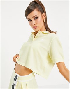 Укороченная футболка поло приглушенного желтого цвета с логотипом Tennis Luxe Adidas originals