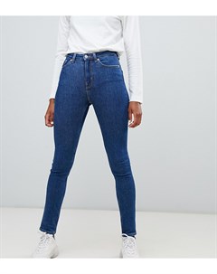 Синие джинсы скинни с завышенной талией из органического хлопка Weekday