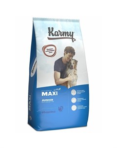 Maxi Junior полнорационный сухой корм для щенков крупных пород с индейкой 14 кг Karmy