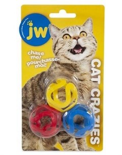 Игрушка Crazies Cat Toy Шальной мячик для кошек 3 шт В ассортименте Jw pet
