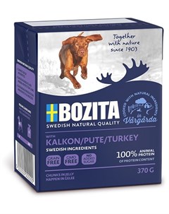Консервы Naturals кусочки Индейка в желе для собак 370 г Индейка Bozita