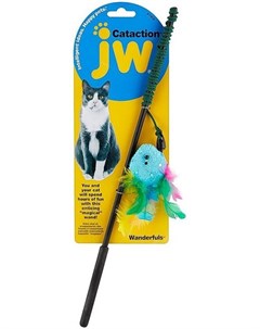 Игрушка Wanderfuls Дразнилка с перьями блестящая для кошек Jw pet