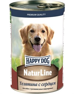 Консервы Natur Line с телятиной и сердцем для собак 410 г телятина с сердцем Happy dog