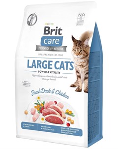 Сухой корм Care Cat GF Large cats Power Vitality для взрослых кошек крупных пород 400 г Курица и утк Brit*