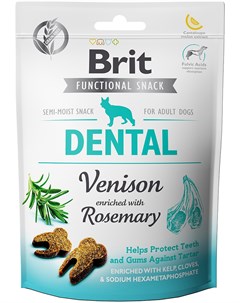 Лакомство Care Dog Functional Snack Dental Venison с олениной и розмарином для собак 150 г Оленина Brit*