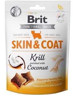 Лакомство Care Dog Functional Snack Skin Coat Krill с крилем и кокосом для собак 150 г Криль с кокос Brit*