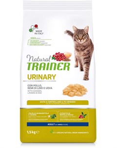 Сухой корм Natural Urinary Adult с курицей для поддержания здоровья мочеполовой системы кошек 1 5 кг Trainer