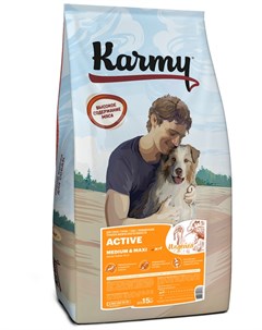 Сухой корм Active Medium Maxi с индейкой для собак средних и крупных пород 15 кг Индейка Karmy