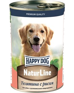 Консервы Natur Line с телятиной и рисом для собак 410 г Телятина с рисом Happy dog