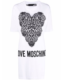 Платье футболка с кружевом Love moschino