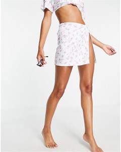 Махровая пляжная юбка с узлом сбоку и цветочным принтом от комплекта Asos design