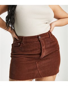Вельветовая мини юбка шоколадного цвета ASOS DESIGN Curve Asos curve