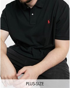 Черная футболка поло с коротким рукавом и логотипом игрок Big Tall Polo ralph lauren