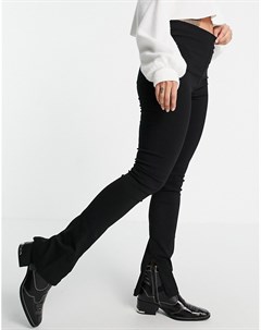 Черные брюки из бенгалина на молнии с разрезами по низу Asos design