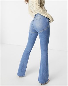Расклешенные моделирующие джинсы с завышенной талией яркого выбеленного оттенка Asos design