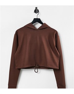 Укороченный свитер насыщенного шоколадно коричневого цвета с завязкой спереди от комплекта Parisian tall