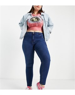 Синие выбеленные зауженные джинсы с завышенной талией Callie Noisy may curve