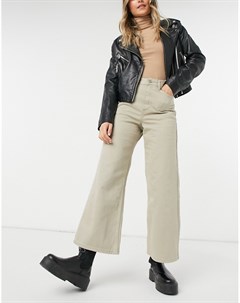 Укороченные джинсы с широкими штанинами цвета кешью Aiko Dr denim