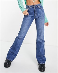 Синие выбеленные джинсы клеш в стиле 90 х из смесового переработанного хлопка Topshop
