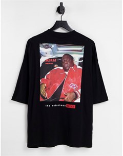 Черная футболка в стиле oversized с принтом Biggie Smalls Asos design