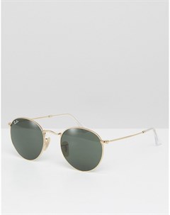 Круглые солнцезащитные очки в золотистой оправе Ray-ban®