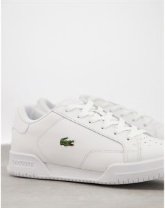 Белые кеды кроссовки с чашеобразной подошвой Twin Serve Lacoste