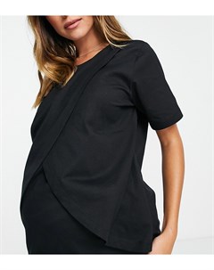 Черная пижамная футболка для кормящих матерей из органического хлопка ASOS DESIGN Maternity Выбирай  Asos maternity - nursing
