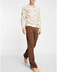 Строгие брюки шоколадно коричневого цвета с широкими штанинами Asos design
