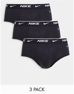Набор из 3 пар черных хлопковых эластичных трусов Nike