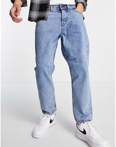 Суженные книзу джинсы до щиколотки голубого выбеленного цвета в винтажном стиле Only & sons