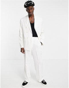 Белые брюки с широкими штанинами и драпировкой Asos design