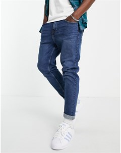 Синие зауженные джинсы New look