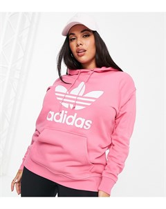 Розовый худи с большим логотипом Plus adicolor Adidas originals