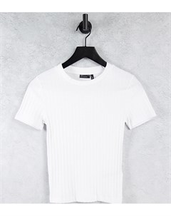 Белая облегающая футболка в рубчик ASOS DESIGN Tall Asos tall