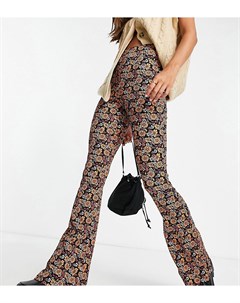 Трикотажные расклешенные брюки с цветочным принтом Tall Topshop