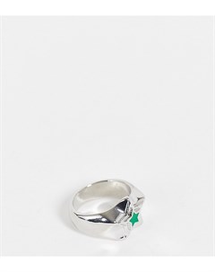 Серебристое с зеленым кольцо с массивной звездой Inspired Reclaimed vintage