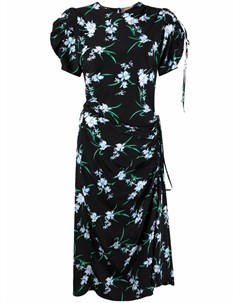 Шелковое платье миди с цветочным принтом No21