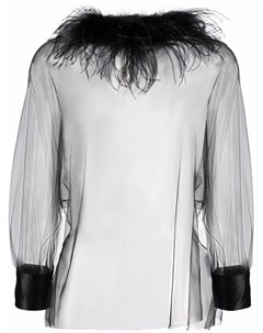 Прозрачная блузка с перьями Styland