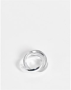 Серебристое кольцо с дизайном в виде сцепленных частей Topshop