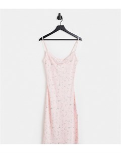 Бледно розовое платье миди на бретелях с цветочным принтом YAS Petite Y.a.s petite