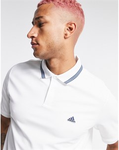 Белое поло из ткани пике Adidas golf