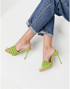Мюли оливково зеленого цвета с переплетенным верхом Simmi London Brandy Simmi shoes