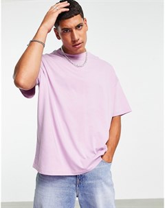Фиолетовая футболка в стиле oversized с круглым вырезом из смесового органического хлопка Asos design