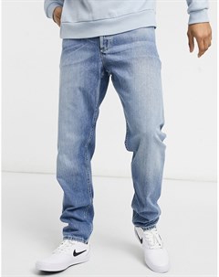 Светло голубые выбеленные узкие джинсы из плотного денима Asos design