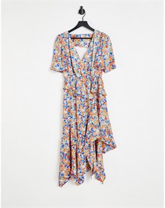 Ярусное платье с ярким цветочным принтом Topshop