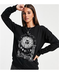 Черный свитшот с принтом в стиле солнцестояния Tall Asos design