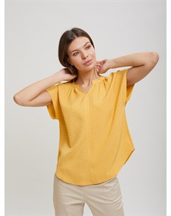 Горчичная блузка Sevenext в мелкий принт Profmax