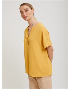 Горчичная блузка Sevenext с V образным вырезом Profmax