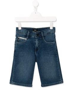 Джинсовые шорты с эффектом потертости Boss kidswear