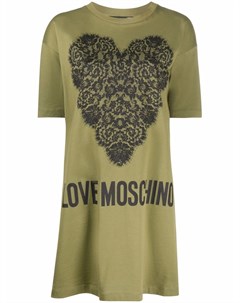 Платье футболка с принтом Love moschino